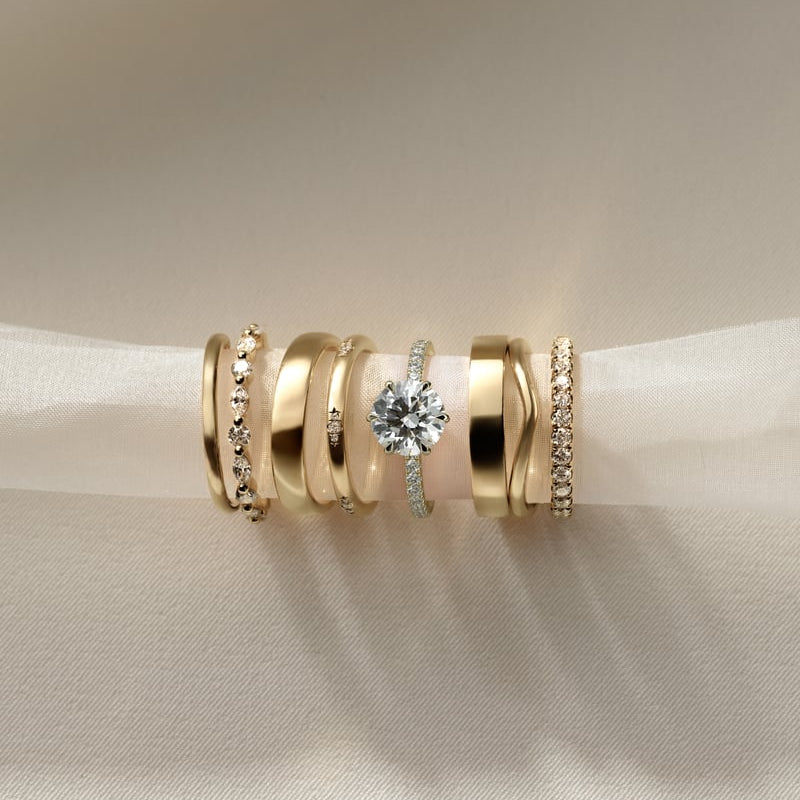 2 CT Round Pave Moissanite Engagement Ring