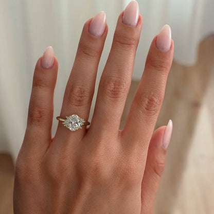 2 CT Oval Cluster Moissanite Engagement Ring