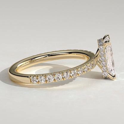 2 CT Radiant Pave Moissanite Engagement Ring
