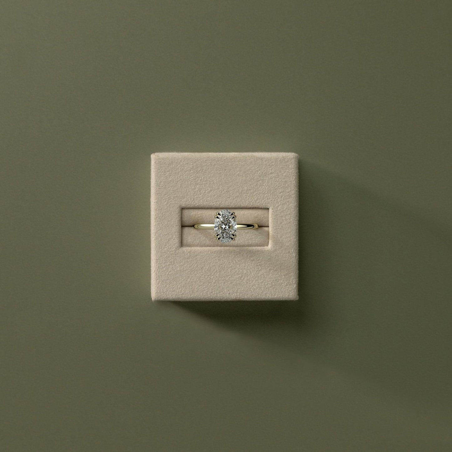 2 CT Oval Hidden Halo Moissanite Engagement Ring