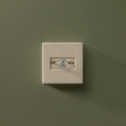 2 CT Oval Hidden Halo Moissanite Engagement Ring