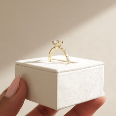 2 CT Round Pave Moissanite Engagement Ring