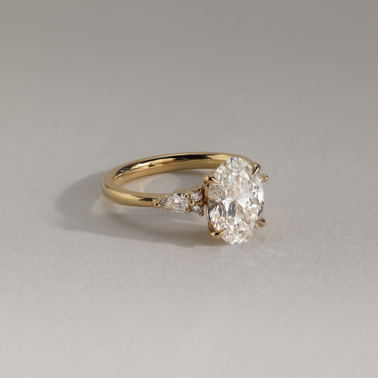 2 CT Oval Cluster Moissanite Engagement Ring