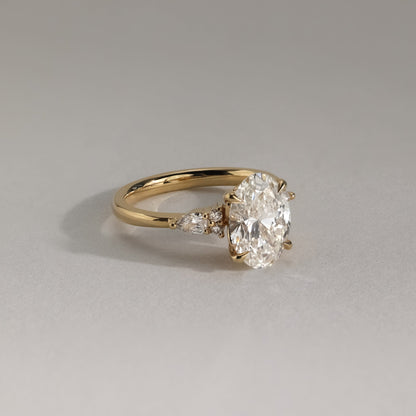 2 CT Oval Cluster Moissanite Engagement Ring