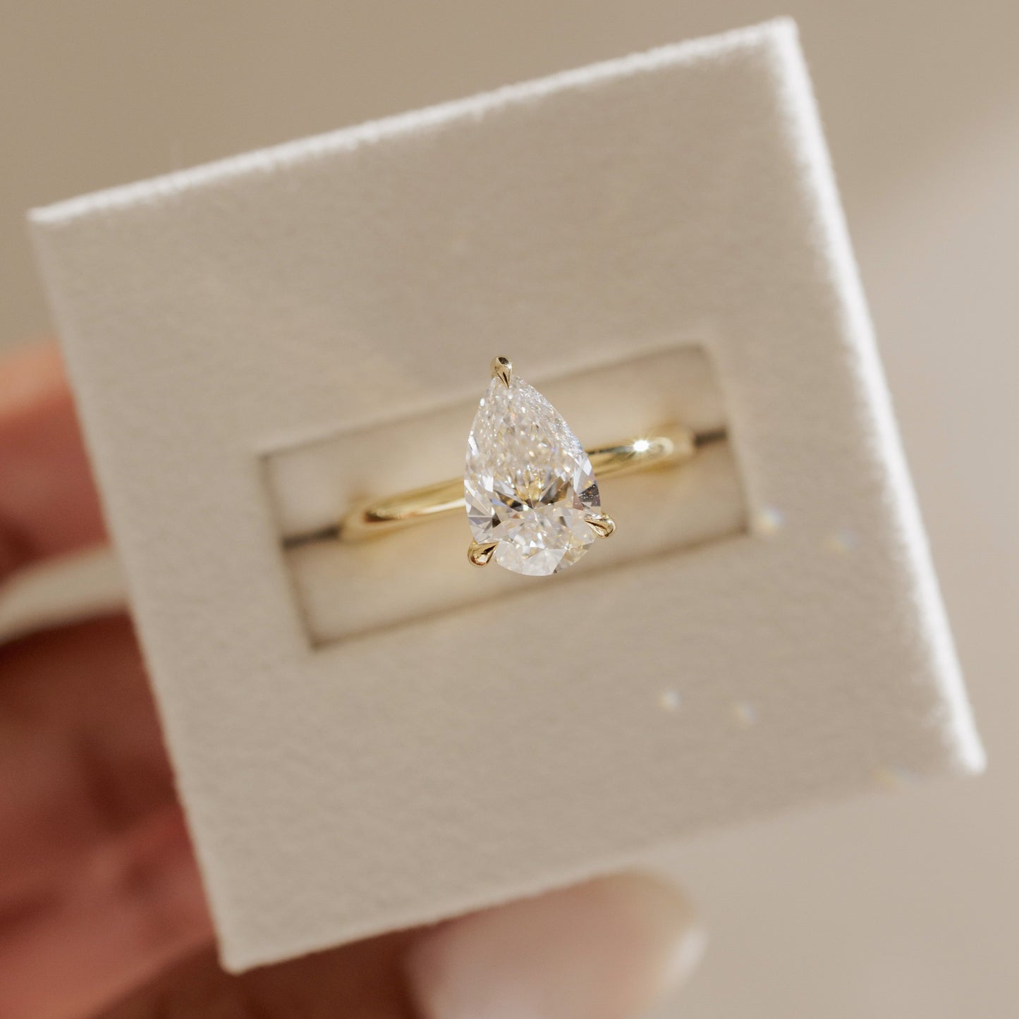 2 CT Pear Solitaire Moissanite Engagement Ring
