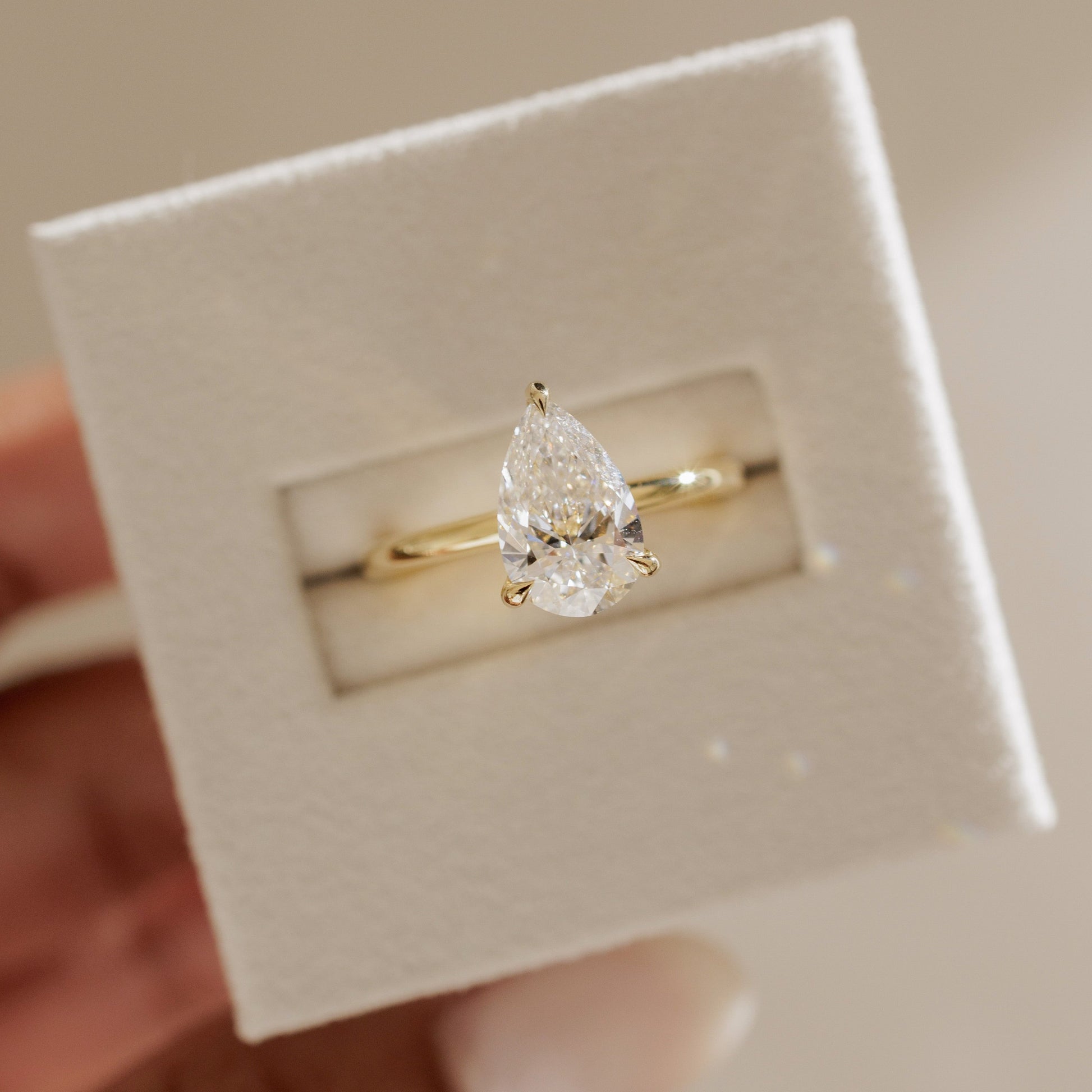 2 CT Pear Solitaire Moissanite Engagement Ring