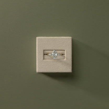 2 CT Marquise Cluster Moissanite Engagement Ring