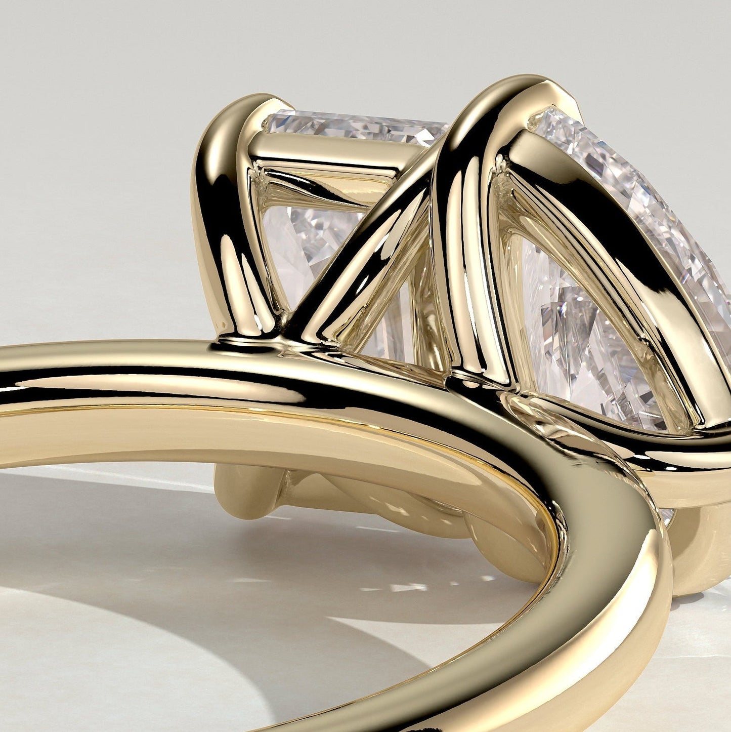 1 CT Pear Toi et Moi Moissanite Engagement Ring