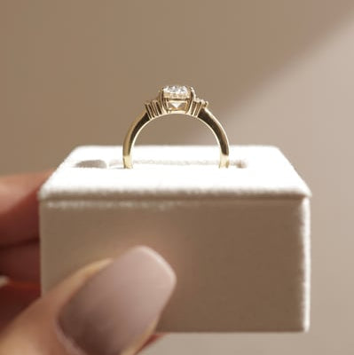 2 CT Oval Cluster Moissanite Engagement Ring
