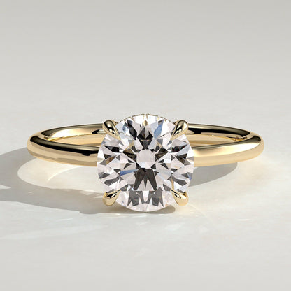 2 CT Round Hidden Halo Moissanite Engagement Ring