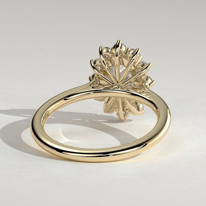 2 CT Oval Halo Moissanite Engagement Ring