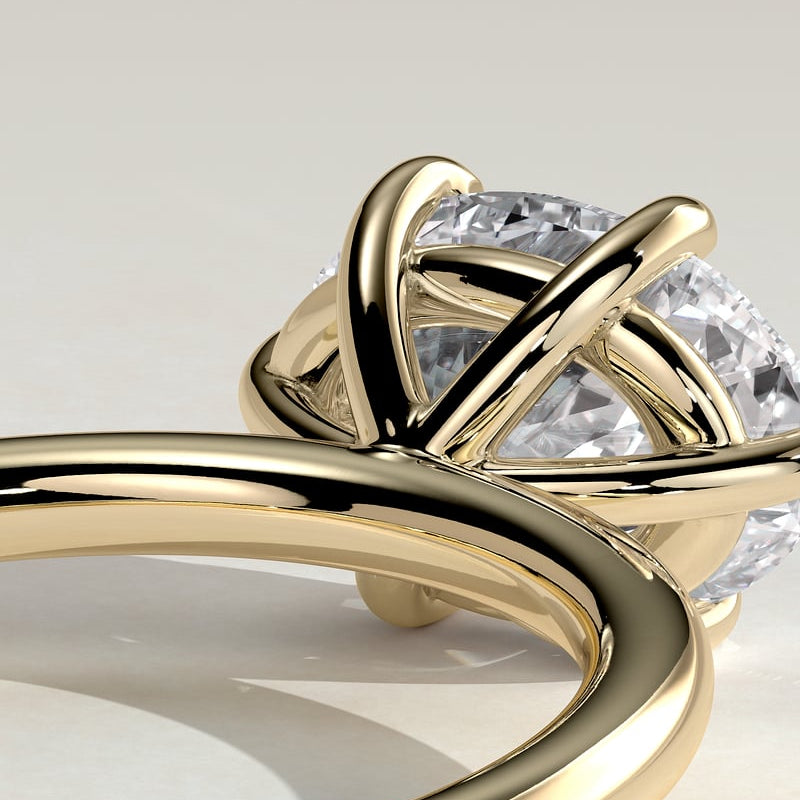 2 CT East West Oval Solitaire Moissanite Engagement Ring