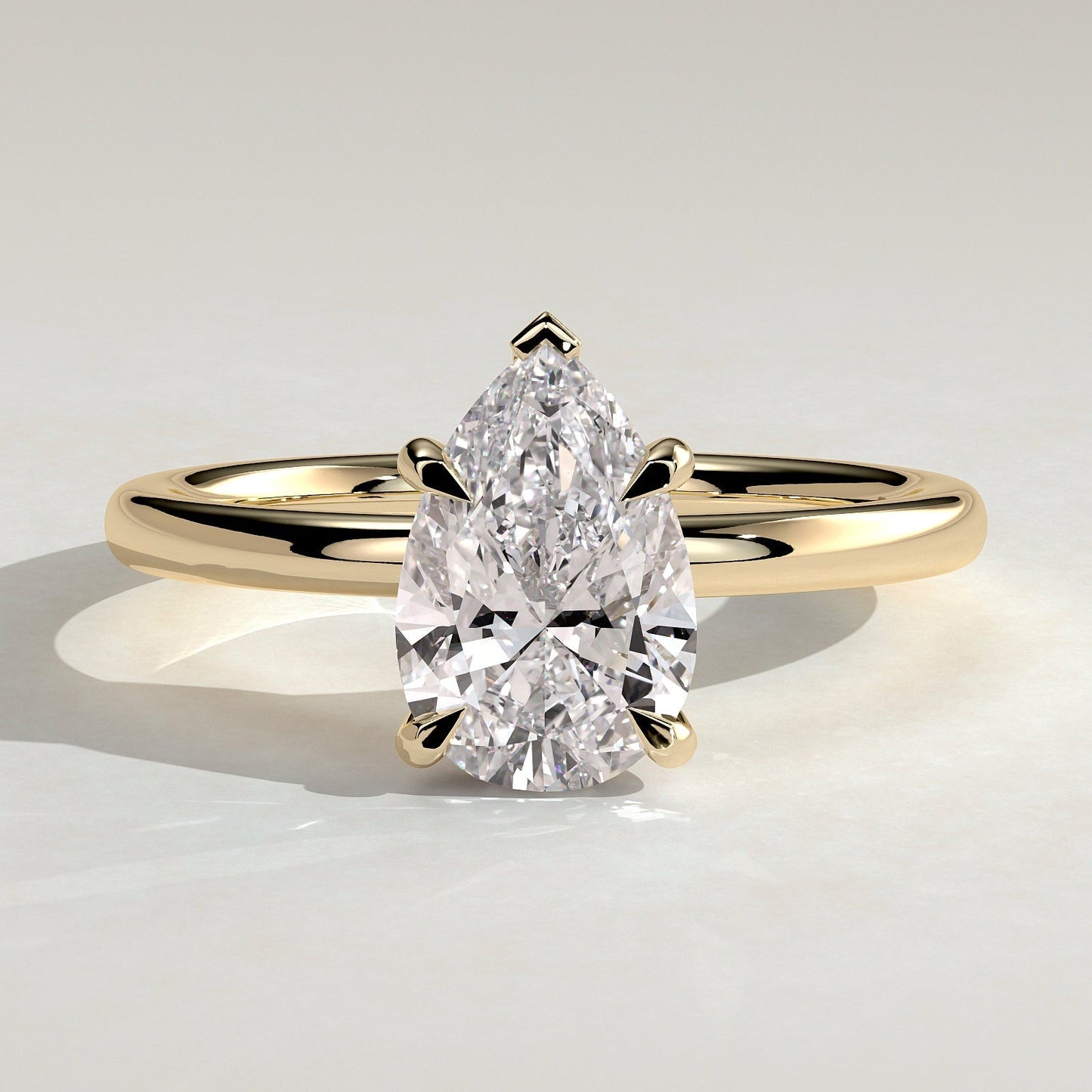 2 CT Pear Hidden Halo Moissanite Engagement Ring