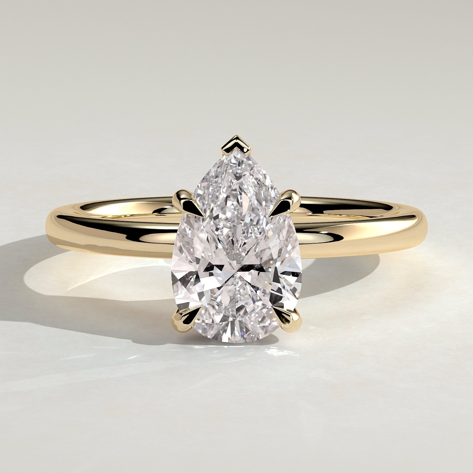 2 CT Pear Hidden Halo Moissanite Engagement Ring