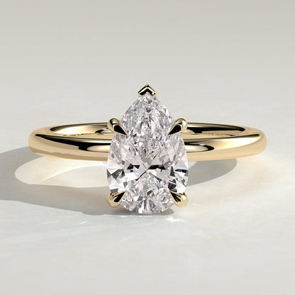2 CT Pear Hidden Halo Moissanite Engagement Ring