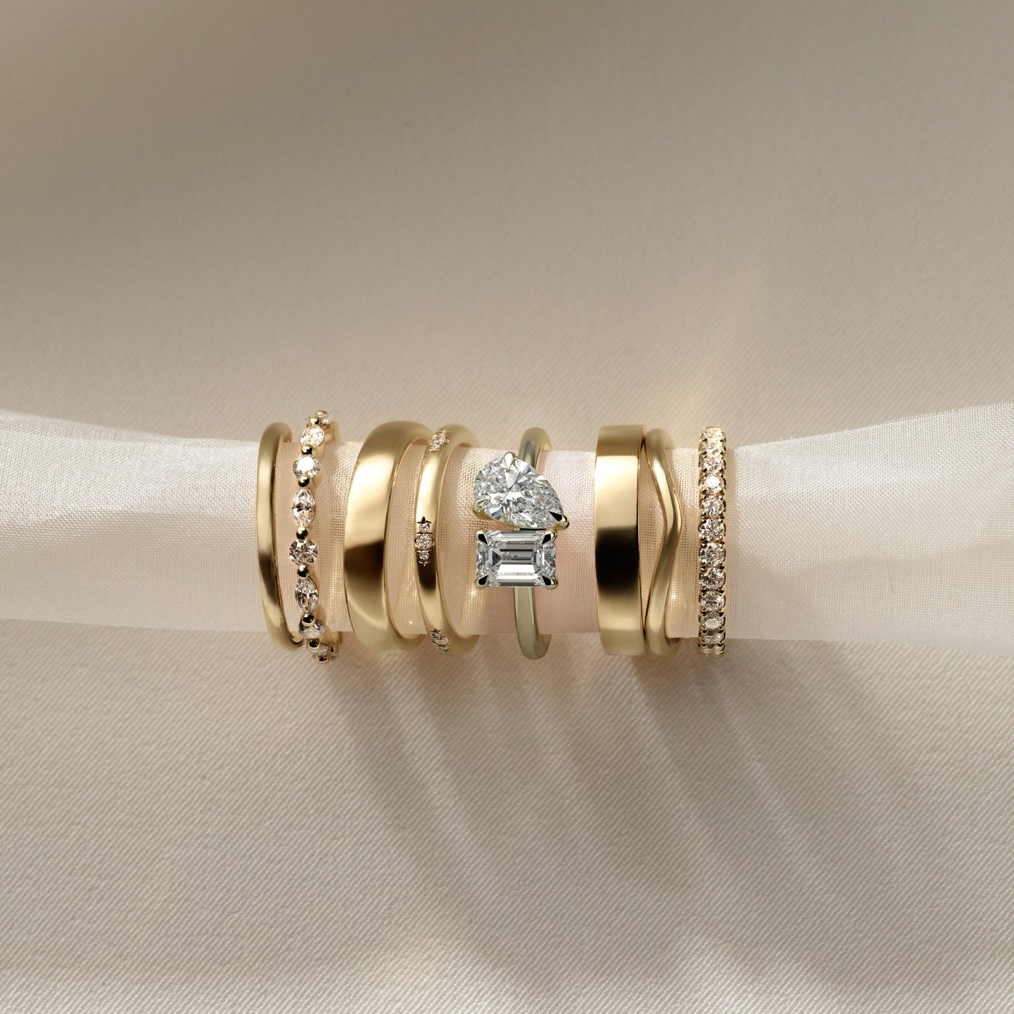 1 CT Pear Toi et Moi Moissanite Engagement Ring
