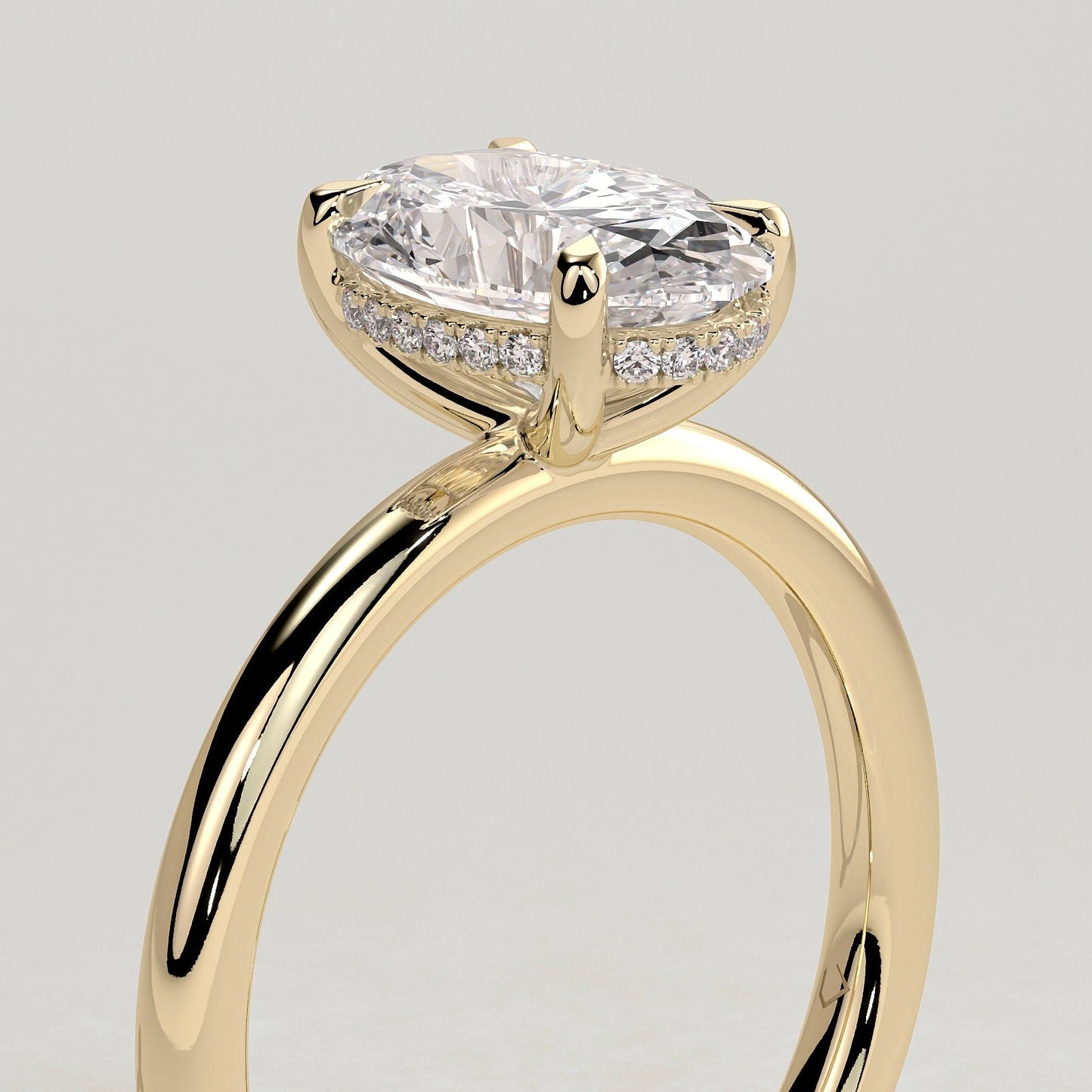 2 CT Oval Hidden Halo Moissanite Engagement Ring