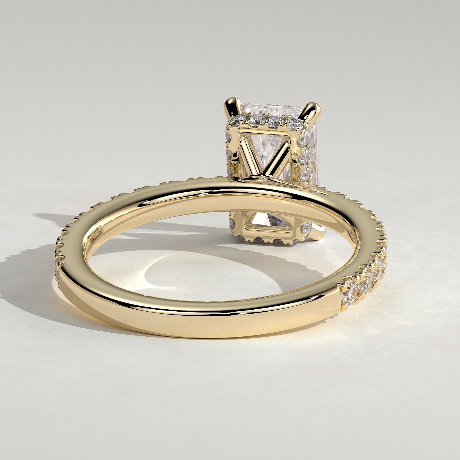 2 CT Radiant Pave Moissanite Engagement Ring