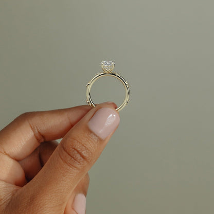 2 CT Oval Hidden Halo & Dainty Pave Moissanite Engagement Ring