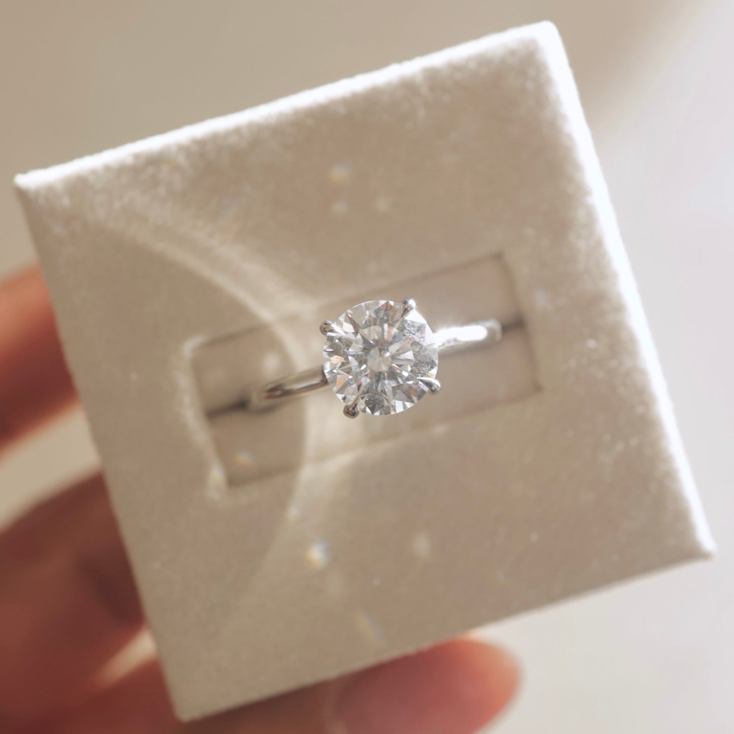 2 CT Round Hidden Halo Moissanite Engagement Ring