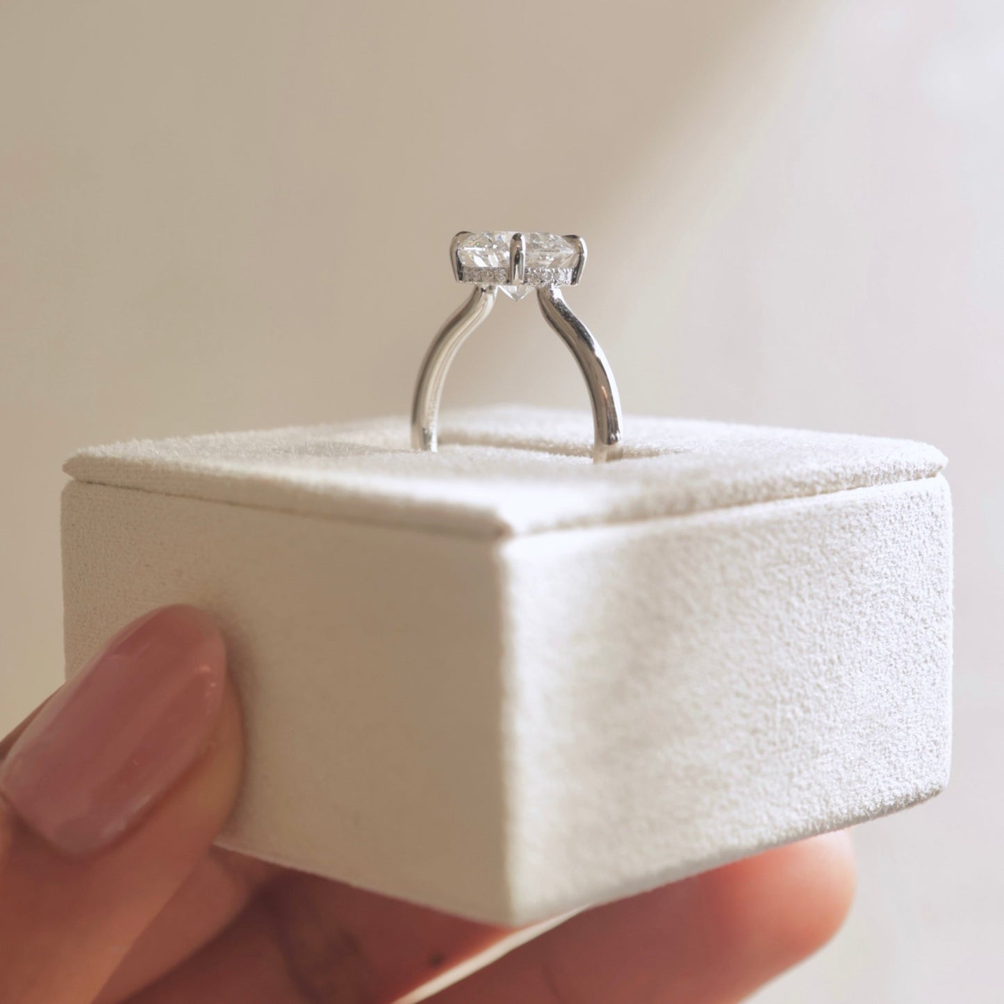 2 CT Round Hidden Halo Moissanite Engagement Ring