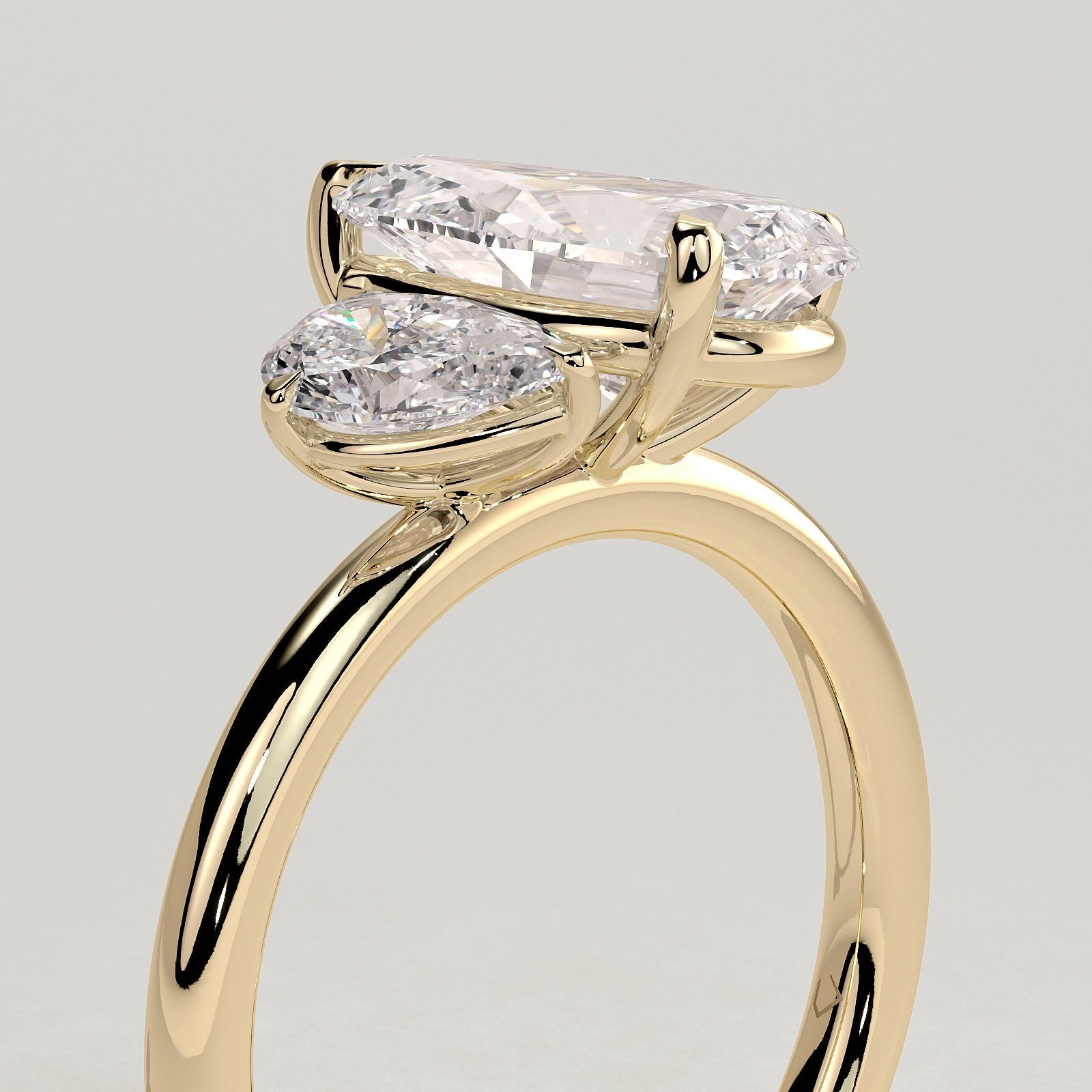 1 TCW Pear Toi et Moi Moissanite Engagement Ring