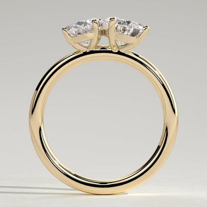 1 CT Pear Toi et Moi Moissanite Engagement Ring
