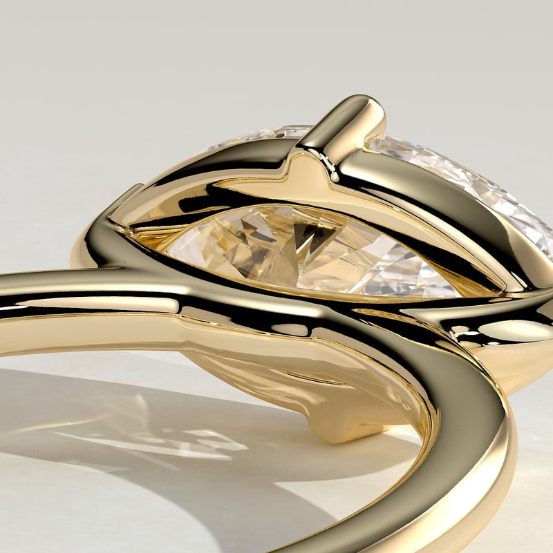 2 CT East-West Marquise Solitaire Moissanite Engagement Ring