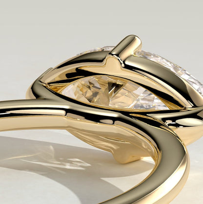 2 CT East-West Marquise Solitaire Moissanite Engagement Ring