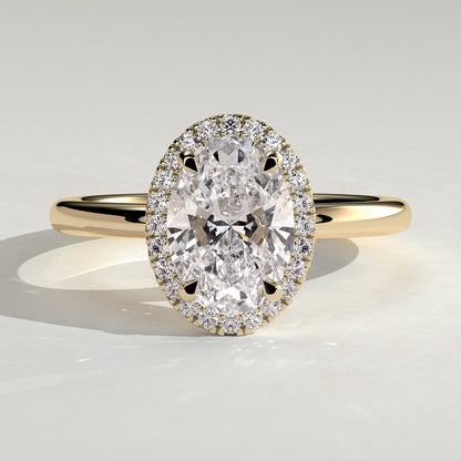 2 CT Oval Halo Moissanite Engagement Ring