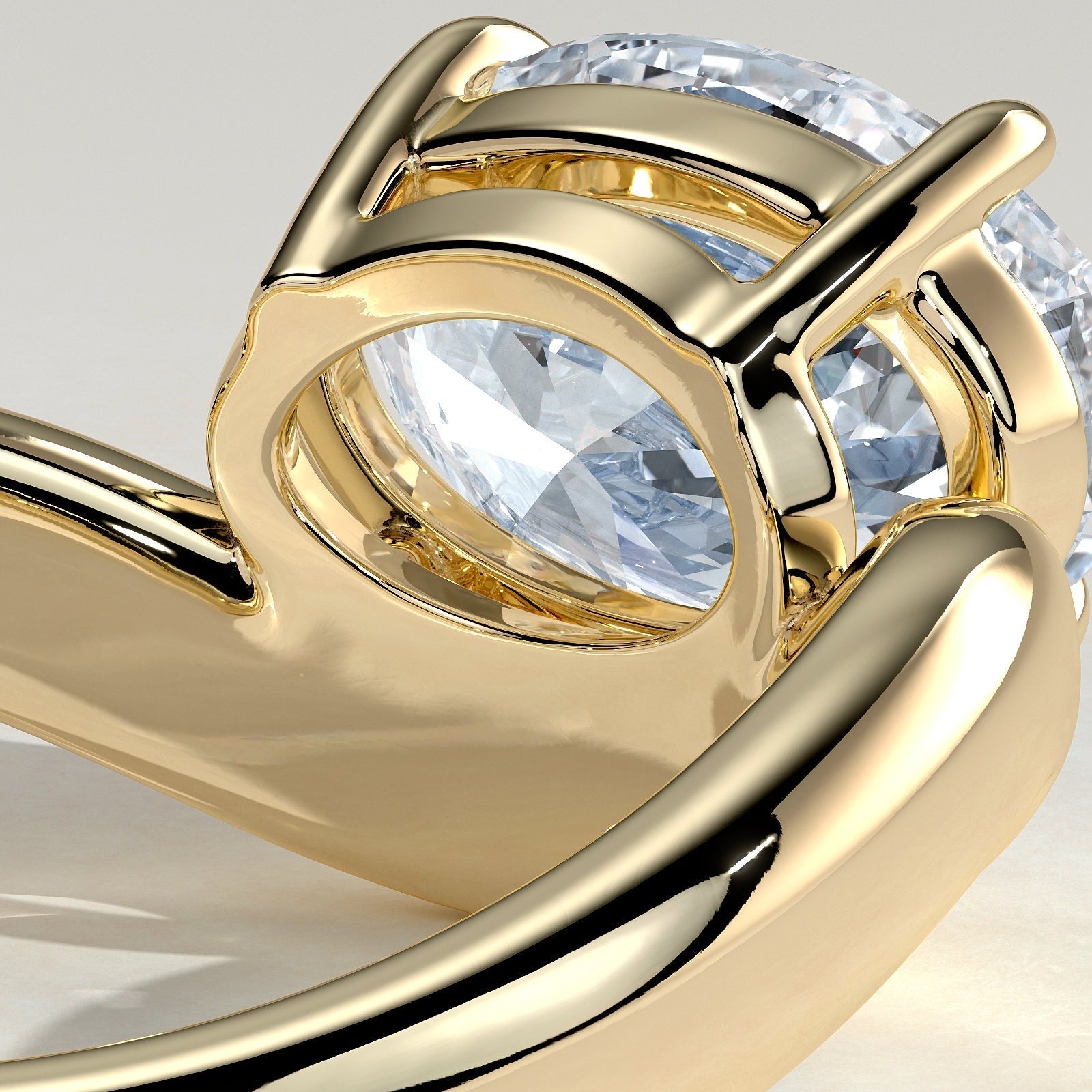 2 CT Oval Solitaire Wave Band Moissanite Engagement Ring