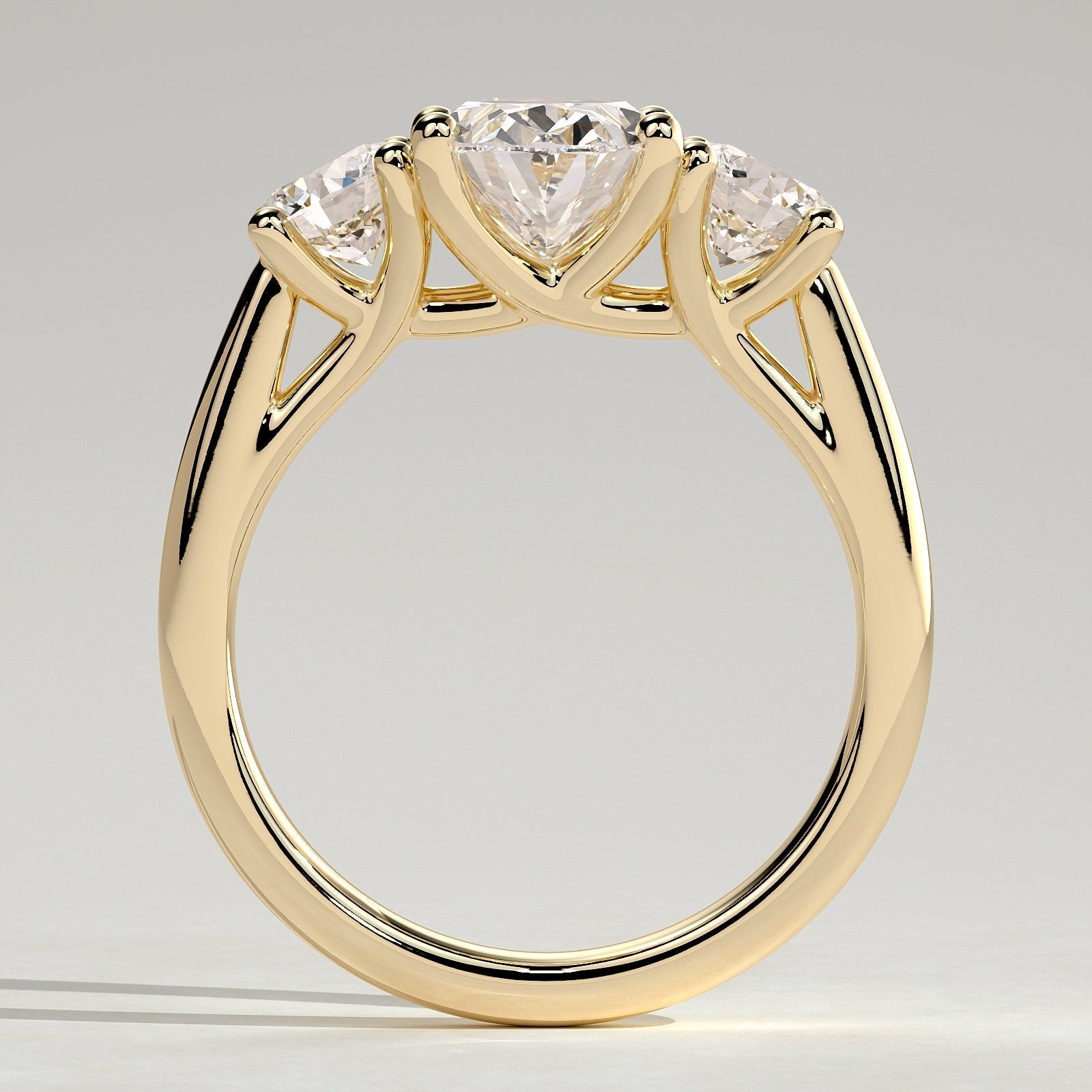 2 CT Oval Three Stone Moissanite Engagement Ring