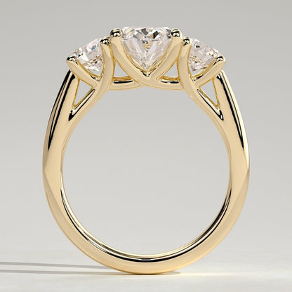 2 CT Oval Three Stone Moissanite Engagement Ring