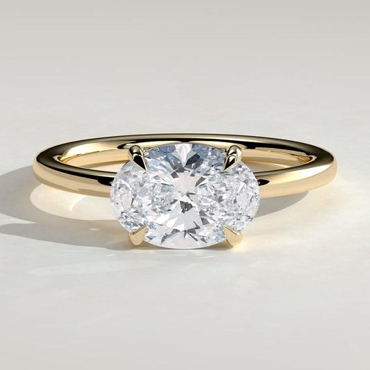 2 CT Oval Solitaire Moissanite Engagement Ring