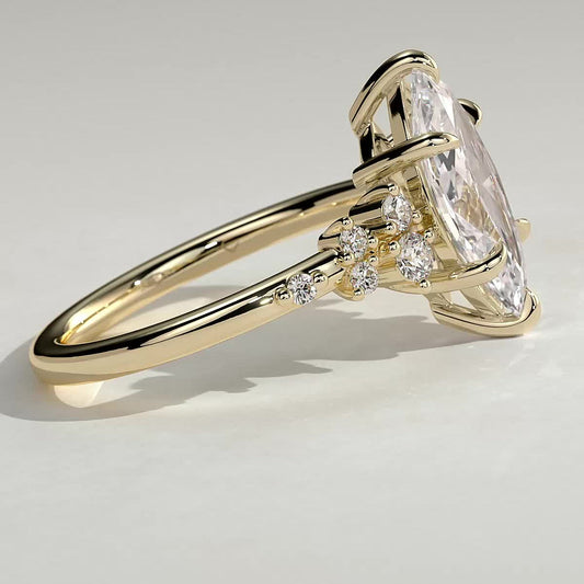 2 CT Marquise Cluster Moissanite Engagement Ring