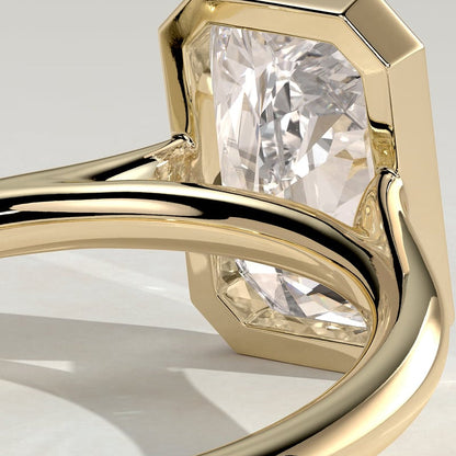 2 CT Radiant Bezel Solitaire Moissanite Engagement Ring