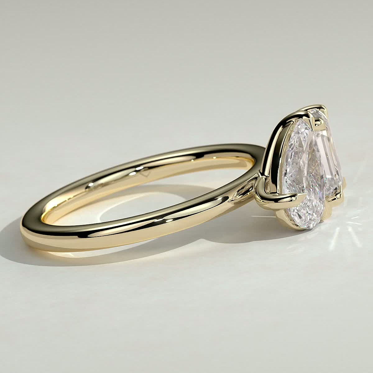 1 CT Pear Toi et Moi Moissanite Engagement Ring