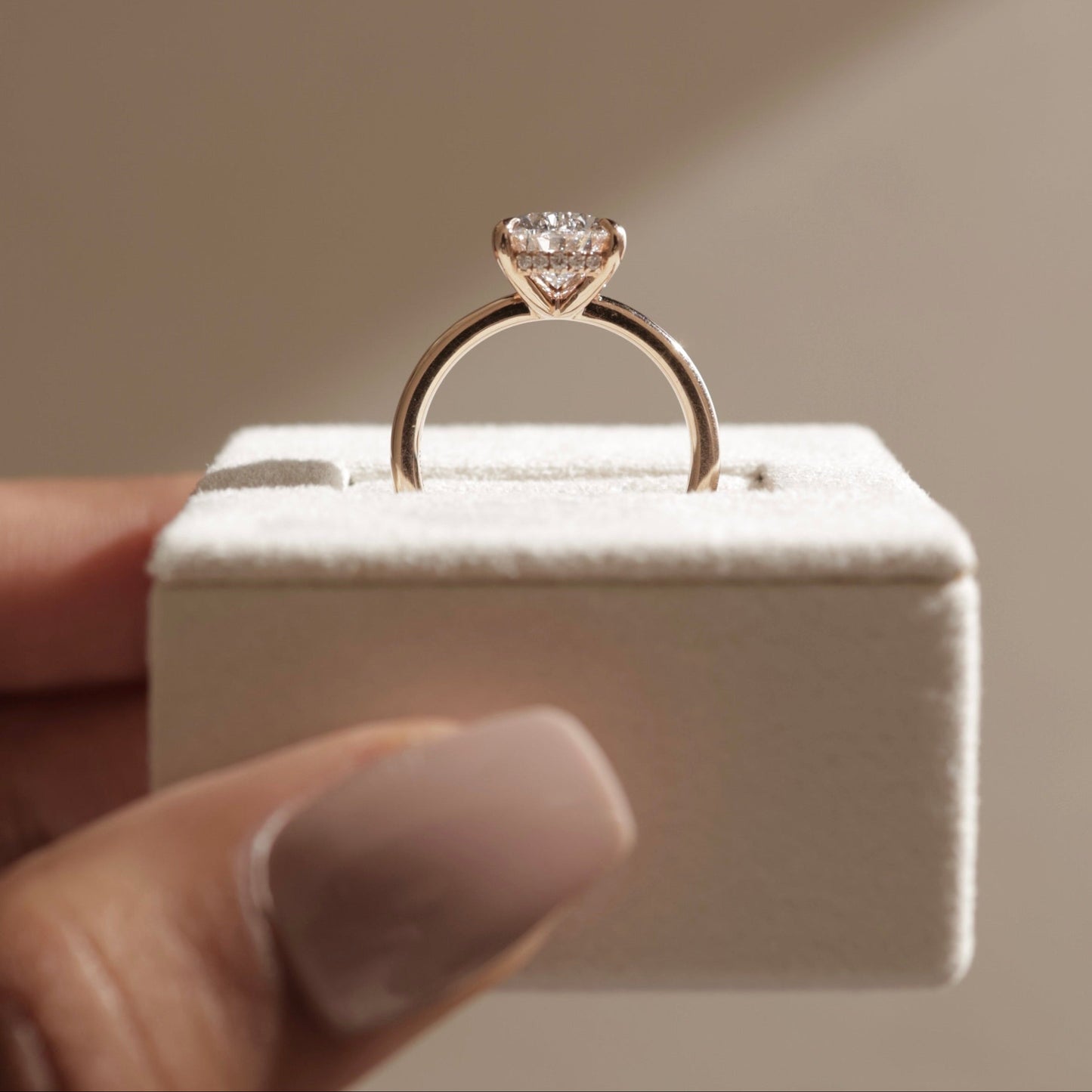 2 CT Pear Hidden Halo Moissanite Engagement Ring