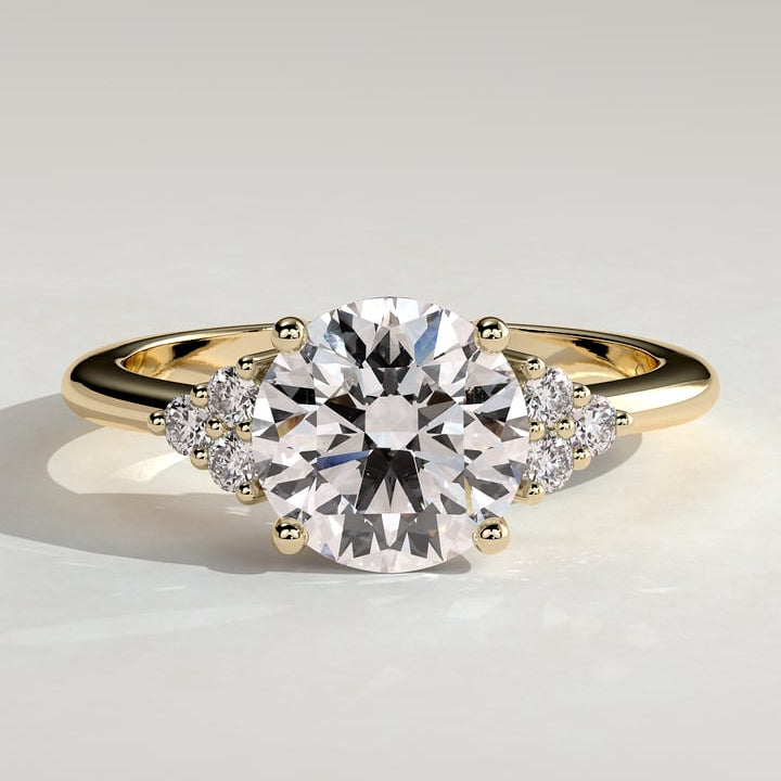 2 CT Round Cluster Moissanite Engagement Ring