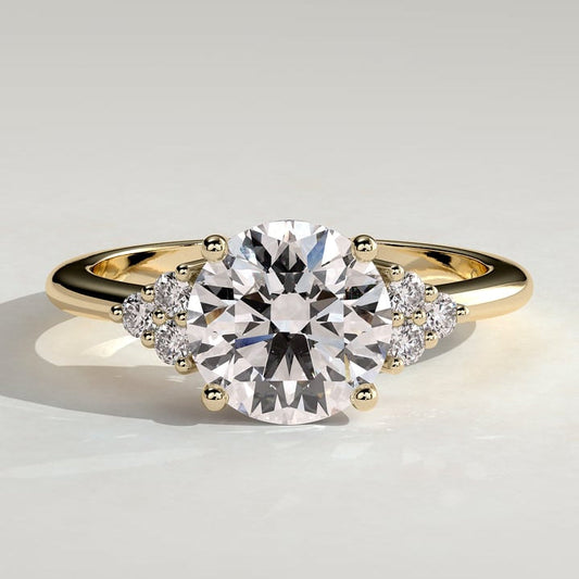 2 CT Round Cluster Moissanite Engagement Ring