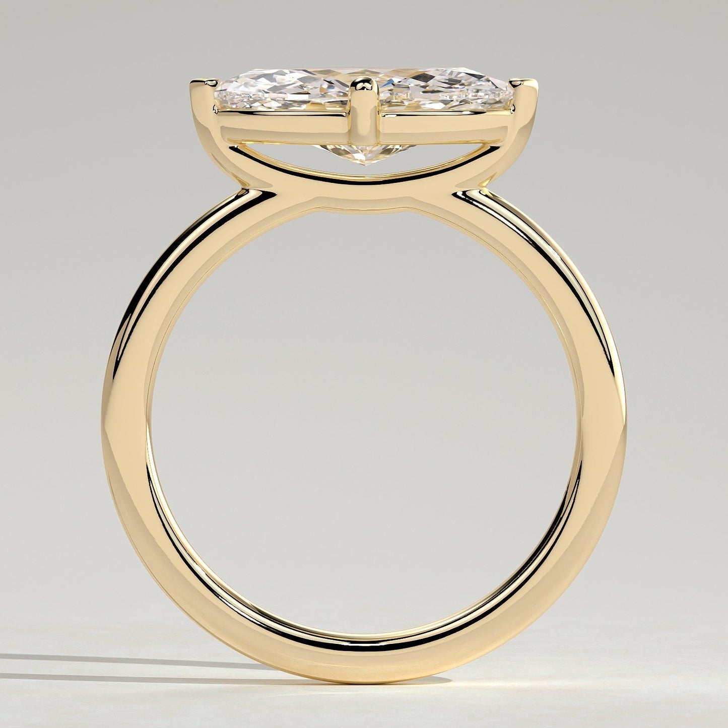 2 CT East-West Marquise Solitaire Moissanite Engagement Ring