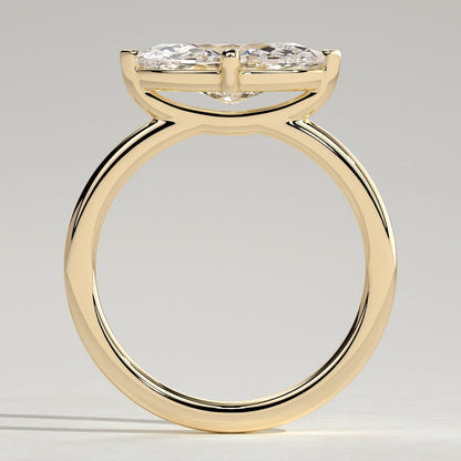 2 CT East-West Marquise Solitaire Moissanite Engagement Ring