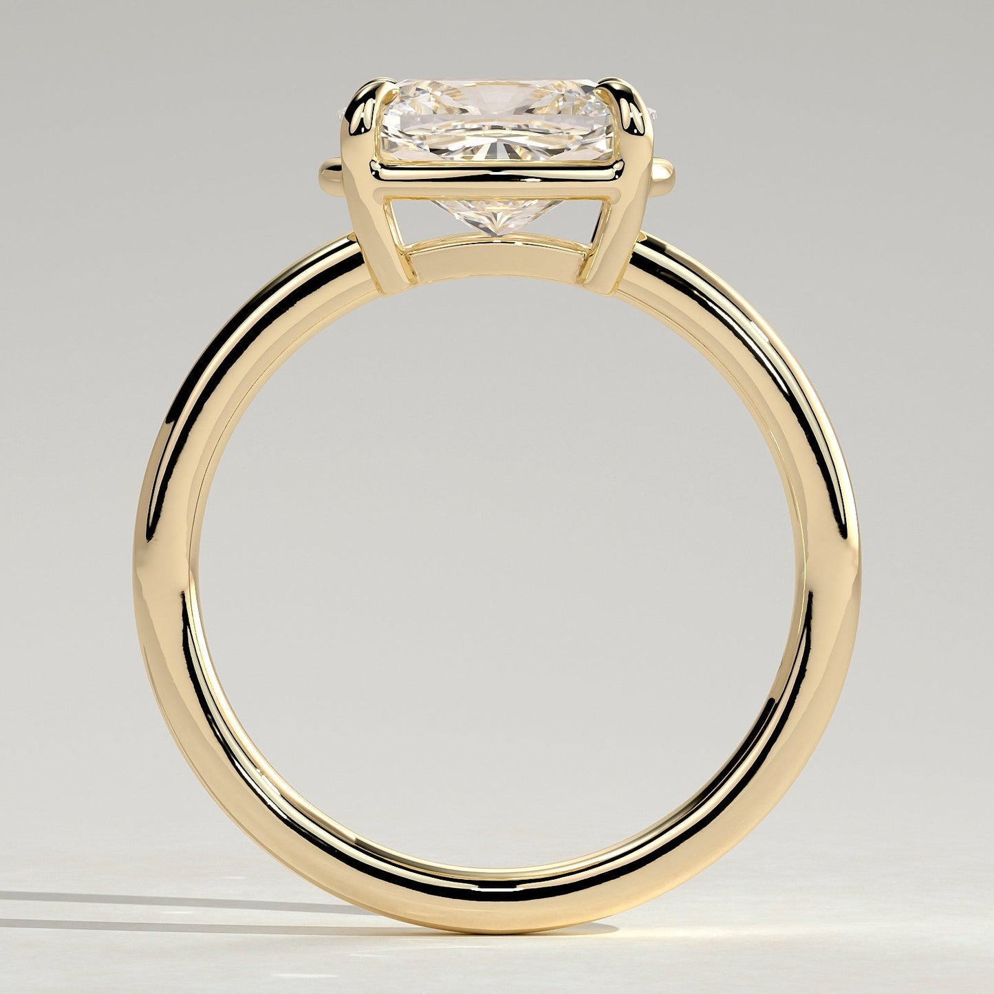 2 CT Elongated Cushion Solitaire Moissanite Engagement Ring