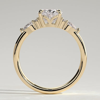 2 CT Oval Cluster Moissanite Engagement Ring