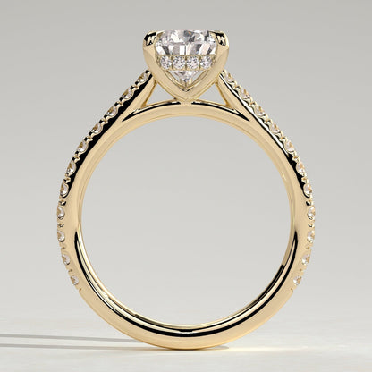 2 CT Pear Pave Moissanite Engagement Ring