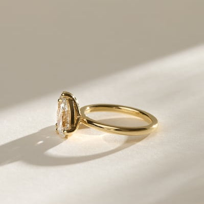 1 CT Pear Toi et Moi Moissanite Engagement Ring