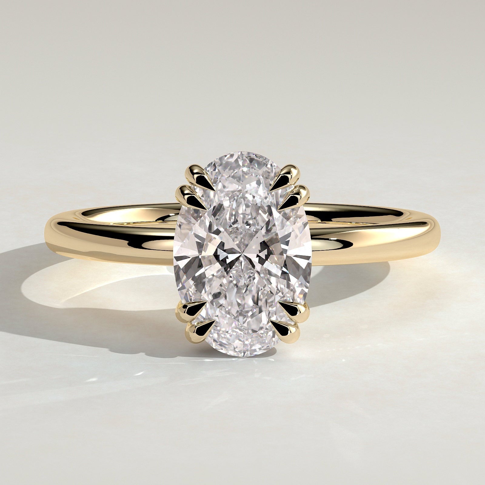 2 CT Oval Hidden Halo Moissanite Engagement Ring