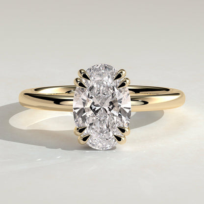2 CT Oval Hidden Halo Moissanite Engagement Ring