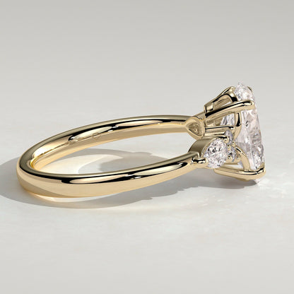 2 CT Oval Cluster Moissanite Engagement Ring
