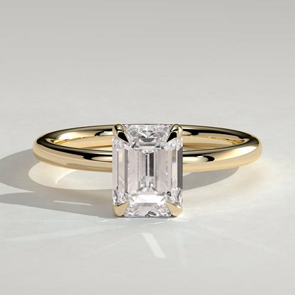 2 CT Emerald Hidden Halo Moissanite Engagement Ring